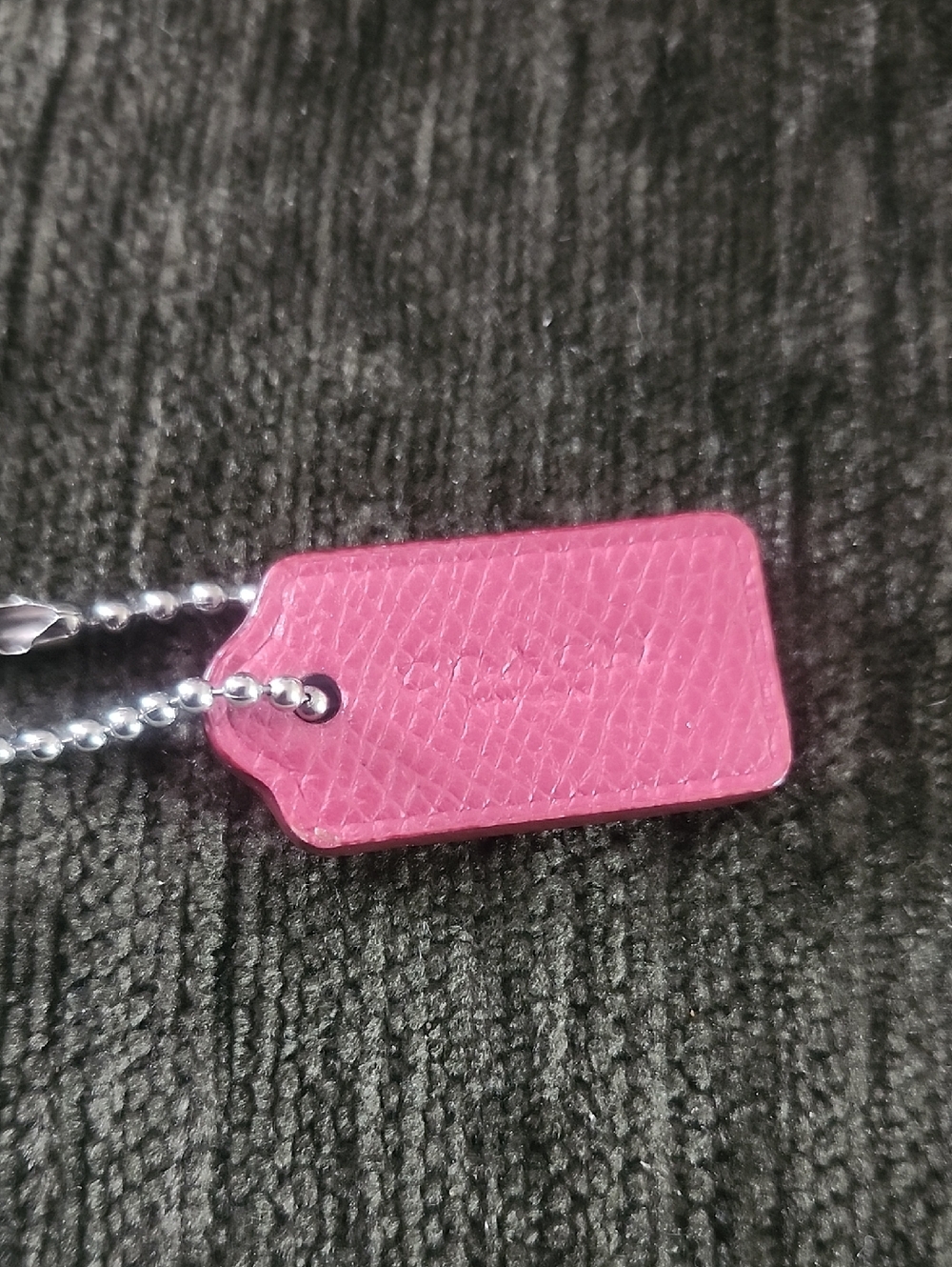 Coach Small Pink Leather Hang Tag No Call Outs Fuchsia